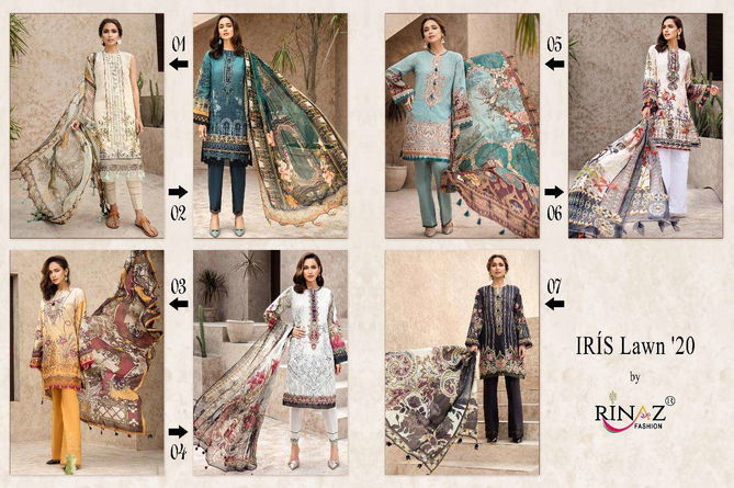 Rinaz Iris Lwn 2020 Jam Silk Digital Print with self Embroidery Work Top With Cotton Dupatta and Bottom Pakistani Suits Collection